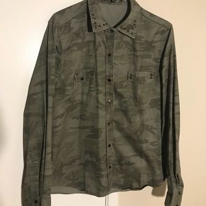 Camo studded long sleeve